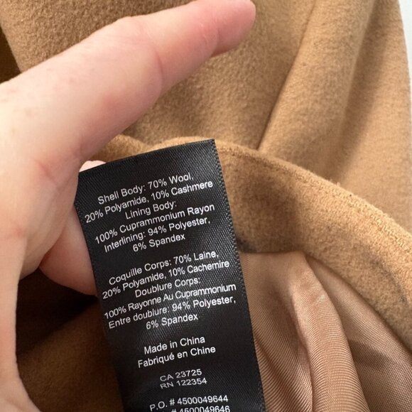 Aritzia Babaton Pearce Wool Coat Jacket Camel Size Small - Picture 10 of 10